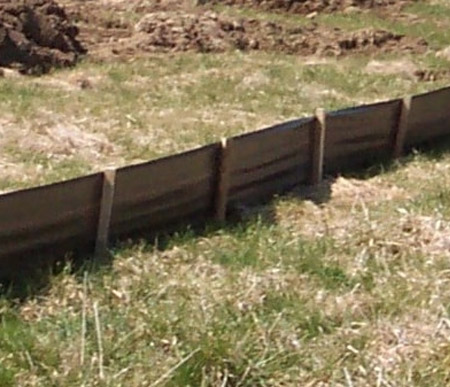 Silt fence Installed on fillside