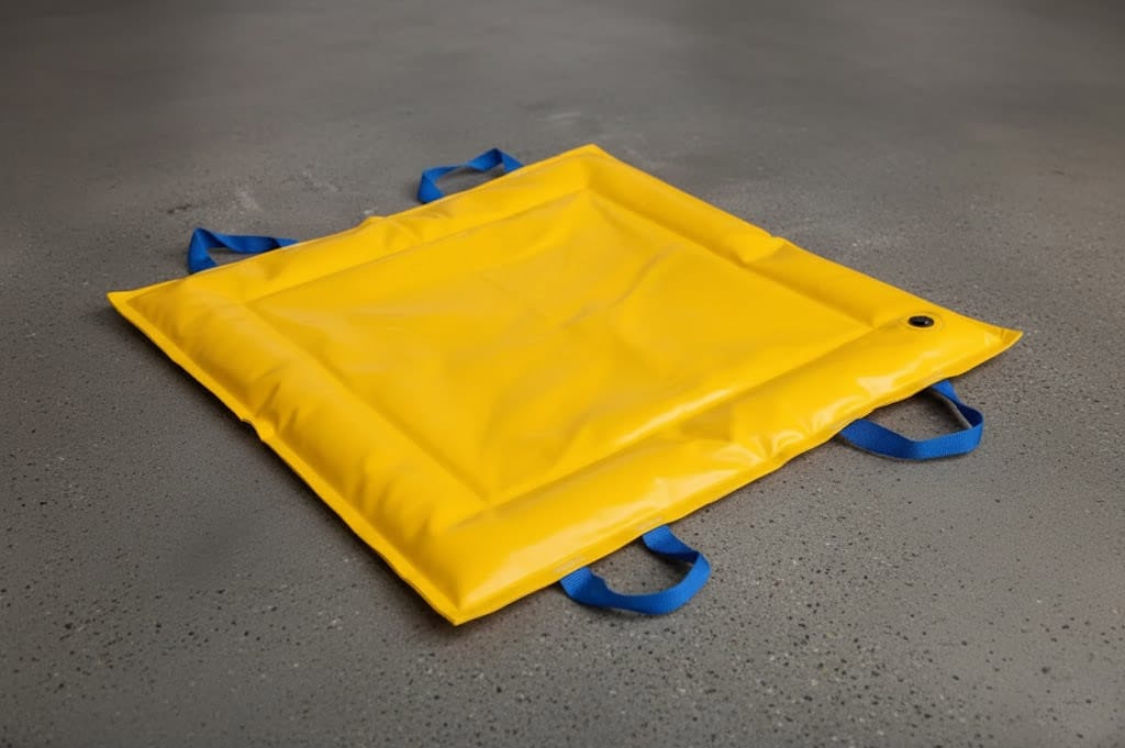 PVC weighted drain cover with gel-filled edges and carry handles