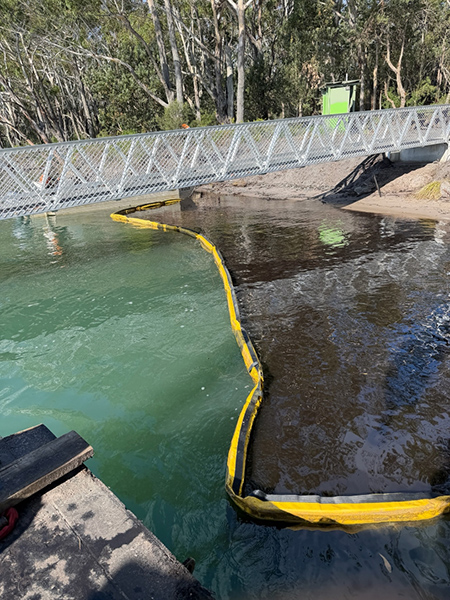 Silt Curtain reducing spread of sediment