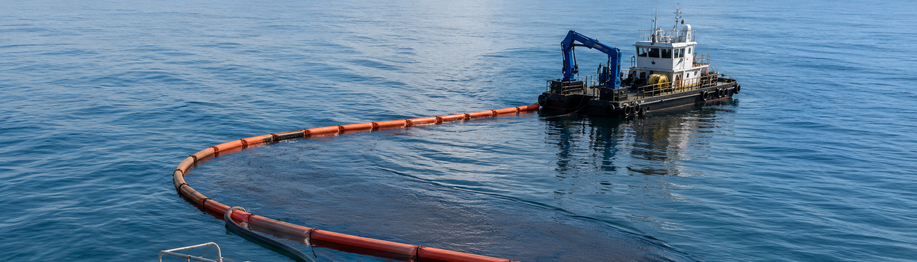 Ship-side oil spill containment and recovery equipment